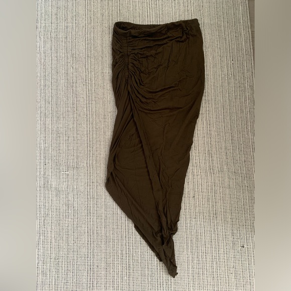 Bardot Khaki Green/Brown side split skirt size 6 - Picture 6 of 7